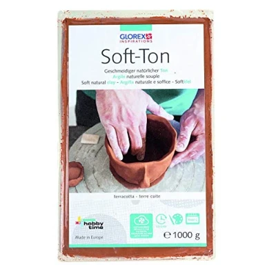 Image de GLOREX 6 8075 237 Soft Argile Terre Cuite durcissant à l&#039;air ou inflammable , jeu, 1000 g