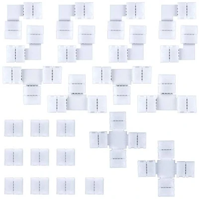 Image de Jubaopen 24PCS Connecteur de bande LED Ruban Connecteurs en forme T L lumineuse pour SMD 5050(4 forme)