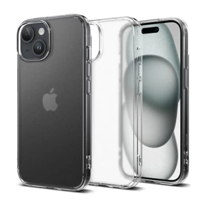 Image de Ringke Coque Matte pour iPhone 15 [Fusion Matte] Translucide Solide Rigide Polycarbonate Back TPU Souple Bumper Étui Antichoc Protection Clear