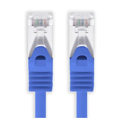 Image de 1aTTack.de 0,5m bleu 1 pièce câble réseau CAT.7 patch Sftp (câble brut) (SET) 10000Mbit/s 500 MHz assemblé avec 2 fiches RJ45 Cat6a