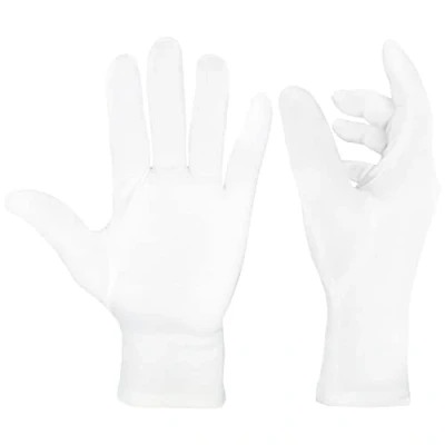 Image de EXBRIECO, 2, 6 ou 12, Gants en Coton, Hydratants, Doux, Élastiques, Soins des Mains, Confortables, Mime, Bijoutier, Serveur, Costume, Blanc Noir.