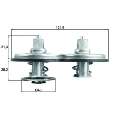 Image de MAHLE ORIGINAL TX 141 83 Thermostat d&#039;eau 124,6 avec joint d&#039;étanchéite MERCEDES BENZ: UNIMOG