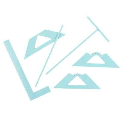 Image de Craftelier Kit Règles et Carrés de reliure Outils base pour les projets scrapbooking, d&#039;artisanat Comprend une Règle L, T des Couleur Turquoise