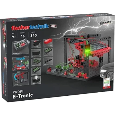 Image de fischertechnik Profi E Tronic 559883 Jeu éducatif électronique, kit de Construction pour Enfants, à partir 9 Ans, Noir