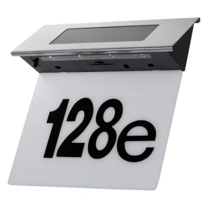 Image de Lampe solaire à LED avec numéro de maison Maclean, IP44, 1W, 60lm, 6000K, batterie rechargeable 600 mAh, 2,5V DC 70mA, MCE423