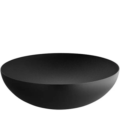 Image de Alessi Double DUL02/32BT Bol à Paroi en Acier Coloré La Résine Au Époxyde, Noir Avec Décoration Relief, 10 x 34 33