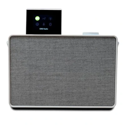 Image de Pure Evoke Play Système de Musique Polyvalent pour l&#039;intérieur et l&#039;extérieur (Radio Dab+/FM, Radio Internet, podcasts, Spotify Connect, Bluetooth avec Un Son stéréo Riche 40W), Coton Blanc