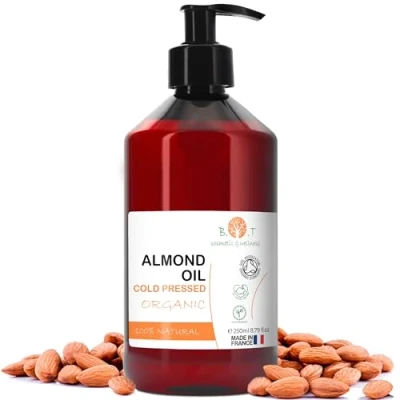 Image de Huile Amande Douce Bio, Pressée à Froid, Pure. de Massage Professionel, pour Cheveux et Cils, Hydratant Corps(Mains, Ongles), Visage (Anti âge), Vergetures Grossesse 250 ml