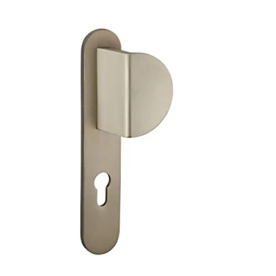 Image de THIRARD Ensemble de poignées pour porte d&#039;entrée palière Chantilly trou cylindre, carré 7mm, entr&#039;axes 195mm, anodisé inox