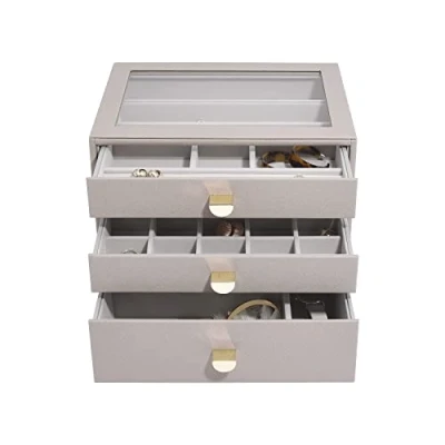 Image de Stackers Taupe Classic Jewellery Box Set of 3 (with drawers)