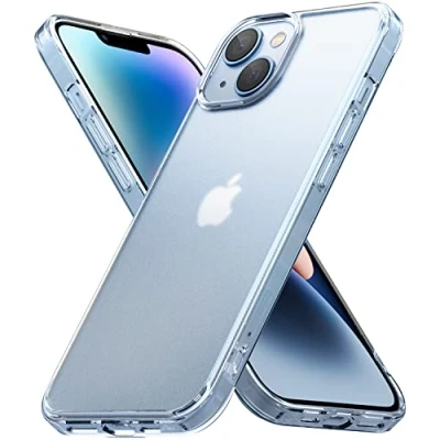 Image de Ringke Compatible avec Coque iPhone 14 Anti Empreintes Digitales [Fusion Matte] Translucide Solide Rigide Polycarbonate Back TPU Souple Bumper Étui Antichoc Protection Matte Clear