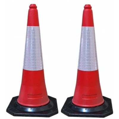 Image de FERRETELIX Lot de 2 cônes signalisation Base caoutchouc 75 cm. réfléchissante en 38 cm x Poids : 2,5 kg environ