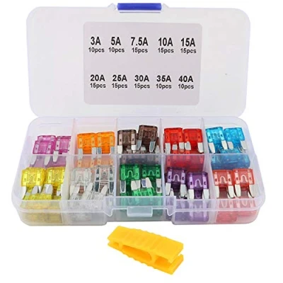Image de FULARR 130Pcs Professional Voiture Fusible, Mini Lame Fusibles Assortiment Kit, avec Remplacement Extracteur &amp; Boîte Rangement 3A / 5A 7.5A 10A 15A 20A 25A 30A 35A 40A