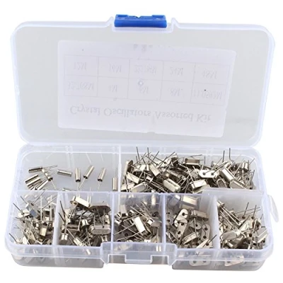 Image de DollaTek 200 PCS 10Value 32.768 KHz 48MHz Bricolage Quartz Cristal Oscillateur Assortiment Ensemble avec boîte en Plastique