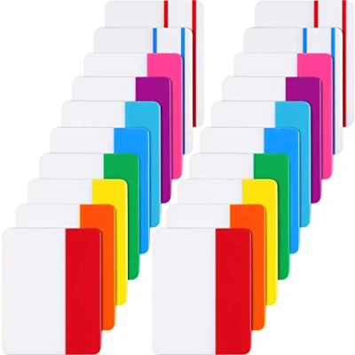 Image de Onglets de 400 Pièces Index Collant 2 Pouces, Drapeaux des Fichiers Inscriptibles et Repositionnables pour Pages ou Marqueurs Livre, 20 Jeux 10 Couleurs (Style A, Pièces)