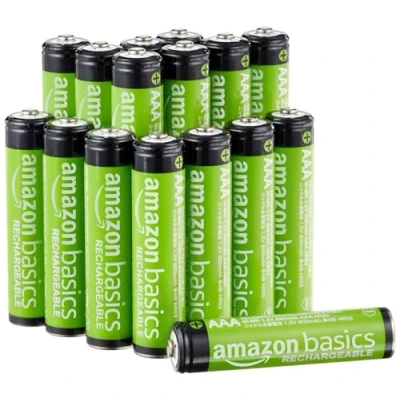 Image de Amazon Basics Piles NiMh rechargeables AAA (Lot de 16) 800 mAh pré chargées