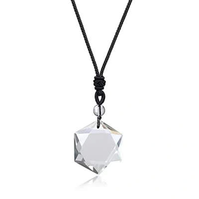Image de COAI Pendentif Étoile de David Collier Ajustable Pierre Cristal Roche Unisexe