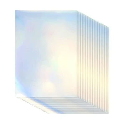 Image de QWORK® 20 Feuilles de Papier Holographique Imprimable Format A4 Autocollant en Vinyle Séchage Rapide et Imperméable pour Imprimante à Jet d&#039;Encre/Laser (210 x 297 mm)