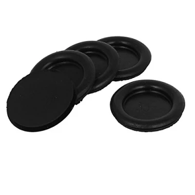 Image de sourcing map Passe Fil Caoutchouc Oeillet Câble Noir Joint Trou 30mm 5pcs