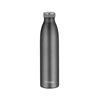 Image de TC Bottle Bouteille isotherme, 0,75 l, en acier inoxydable, entièrement étanche, pour l&#039;école, le bureau, gris pierre, 12 h au chaud/24 froid, convient boire