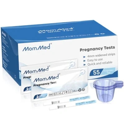 Image de MOMMED Tests de grossesse (HCG55), test fertilité 55pcs pour femmes avec 55 coupelles collecte d&#039;urine en prime, plus 99% précision des précoce