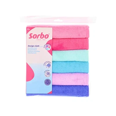 Image de Sorbo Lot de 6 chiffons nettoyage extra larges en microfibre, multifonctions, sans traces, super absorbants et lavables pour le voiture, maison, cuisine, fenêtres