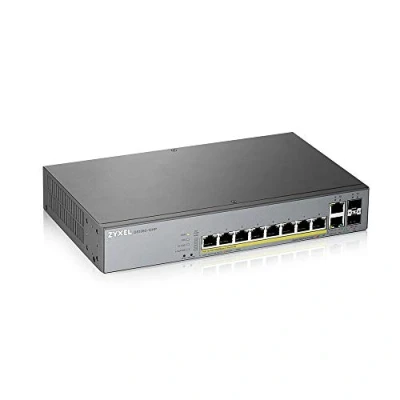 Image de Zyxel GS1350 12HP Géré L2 Gigabit Ethernet (10/100/1000) Connexion Ethernet, supportant l&#039;alimentation via ce port (PoE) Gris Neuf