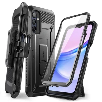 Image de SUPCASE Coque pour Samsung Galaxy A16 avec Protecteur d&#039;écran Intégré [Support Pliable &amp; Clip Ceinture] UBPro [Protection Robuste Qualité Militaire] Antichoc Intégrale A16, Noir