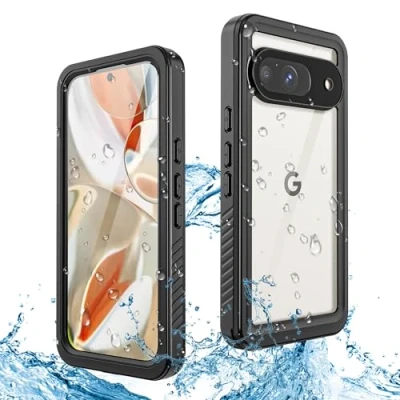 Image de MP+ coque étanche pour Google Pixel 9, certifiée IP68, à la poussière avec protecteur d&#039;écran intégré, de protection intégrale 360 noir