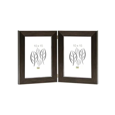 Image de Deknudt Frames S41VK3 H2V Cadre Photo Diptyque Vertical Résine Brun 10 x 15 cm