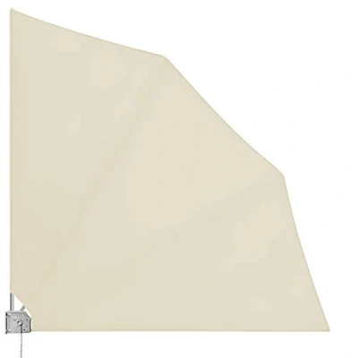 Image de DEUBA® Brise vue rétractable Gris Occultant 140x140cm avec fixation murale Paravent Balcon rabbattable Toile hydrofuge