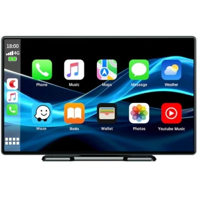 Image de Volam sans Fil Autoradio avec Wireless A pple Carplay &amp; Android Auto, Portable Radio Voiture Tactile 9 Pouce, Stéréo de Bluetooth 5.0/Siri/G oogle/Lien Miroir/FM/AUX