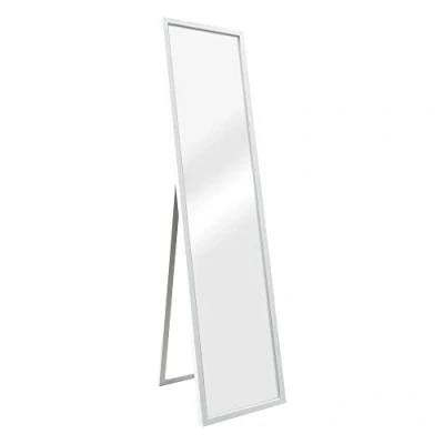 Image de [en.casa] Miroir du Sol Design Psyché Inclinable Cadre Solide MDF 150 x 35 cm Blanc