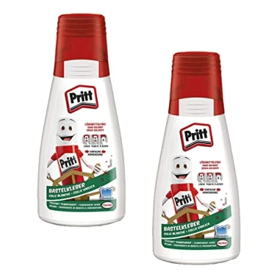 Image de Pritt, 2 flacons de 100 g Universelle à séchage Transparent pour la Maison, l&#039;école ou Le Bureau, Colle Bricolage Blanche Les Enfants, 9H PAKC2XXST, 200g