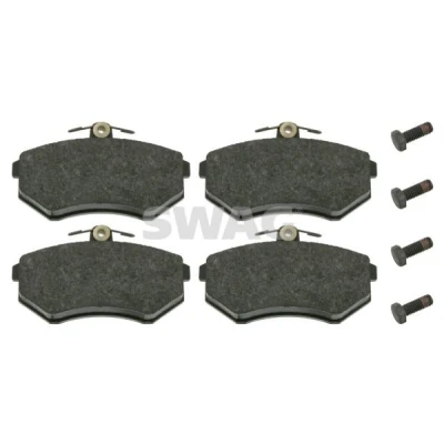 Image de SWAG 30 91 6308 Jeu de plaquettes frein Essieu Avant contact signal d&#039;usure exclu avec kit vis AUDI: 80 B4 Berline, B3,