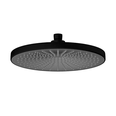 Image de WENKO Douchette ciel de pluie Ultimate Shower, pommeau Ø 25 cm à fonction Softrain, 284 buses pour un jet doux et intense, raccord universel ½&quot;, convient les chauffe eau instantanés, noir/gris
