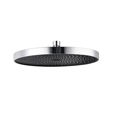 Image de WENKO Tête de Douche Effet Pluie Softwater, pommeau Italienne avec Micro gouttelettes Fines et apaisantes, 416 Buses intégrées, Embout Standard 1/2&quot;, Plastique ø26 cm, chromé Noir