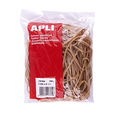 Image de Apli 18764 Élastiques Dimensions Ø 140 x 2 mm Sachet de 100 g 70% caoutchouc naturel