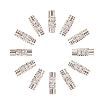 Image de nbeads Lot de 50 Ensembles Fermoirs en Laiton À Visser Fermoir Collier Embout Cordon Bracelet pour Pousser Cuir Corde Attache Création Bijoux