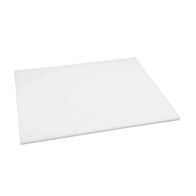 Image de Hygiplas grande planche à découper basse densité blanche, taille : 1 (H) x 60 (L) 45 cm, polyéthylène densité, non poreux empêchant l&#039;absorption des saveurs et odeurs, HC881