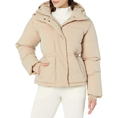 Image de Amazon Essentials Doudoune à Taille Courte (grandes tailles disponibles) Femme, Havane, XL