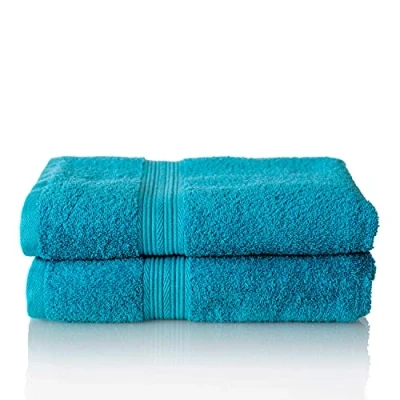 Image de Glart Lot de Serviettes Éponge Qualité Supérieure,Coloris : Turquoise, 2 Bain 70 X 140 cm