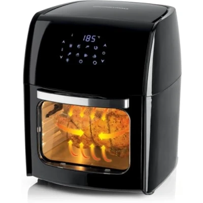 Image de GOURMETmaxx Friteuse à air chaud numérique XL 12 litres Préparation particulièrement pauvre en graisse et douce Fonction minuterie pour une cuisson précise un arrêt automatique, 9 programmes