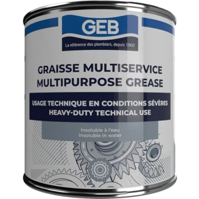 Image de GEB Graisse multiservice. Graissage Techniques d&#039;organes soumis à des conditions sévères de Travail : Hautes températures, Vitesse… Pot 600 g