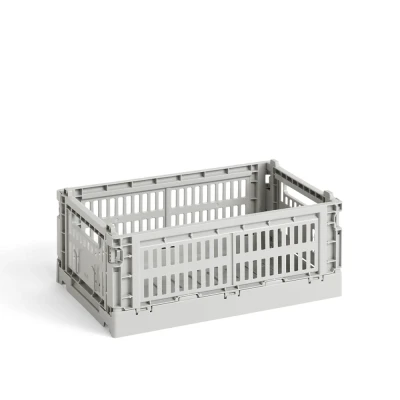 Image de HAY Colour Crate 541448 Boîte de transport S en polypropylène recyclé Gris clair 26,5 x 17 10,5 cm