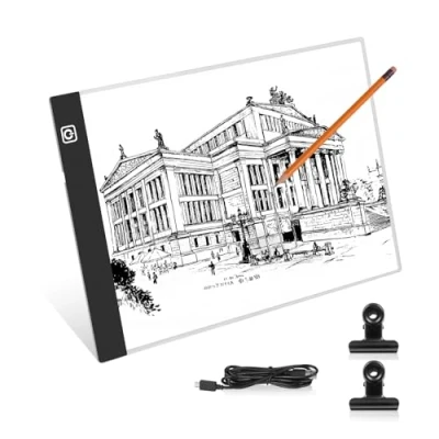 Image de Lanvixo Tablette Lumineuse A4, LED Table Dessin pour Diamond Painting Tableau Lumineux Ultra Mince 4MM Luminosité Réglable, Planche à avec Câble USB per Esquisse Animazione Conception
