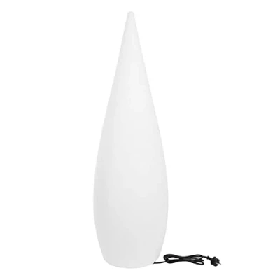 Image de Lampadaire extérieur en polyéthylène forme Cyprès blanc LUMISKY 150cm 2 ampoules LED Rechargeable USB