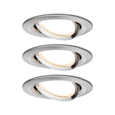 Image de Paulmann 92959 encastré LED Nova Plus Smart Home ZigBee kit Rond orientable 3x6W gradable projecteurs enc. Acier brossé Spot Alu Zinc 2700K, 18 W