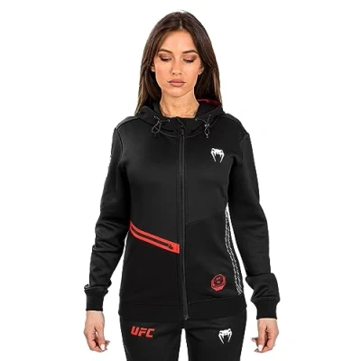 Image de Venum, UFC Adrenaline by Venum Fight Week Femme Sweatshirt zippé à Casquetteuche, Femme, L, Noir