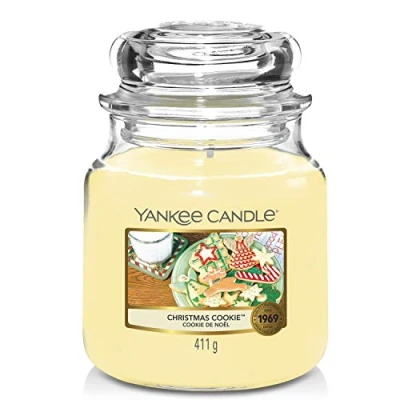 Image de Yankee Candle bougie jarre parfumée moyenne taille Cookie de Noël jusqu’à 75 heures combustion